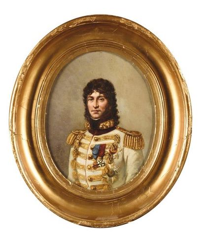 null Ecole française du XIXe siècle. « Murat Roi de Naples, en buste de face, portant...