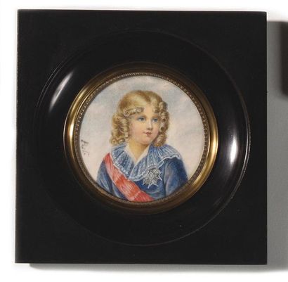 null Set of seven framed miniatures on the First Empire: General Junot, Emperor Napoleon...