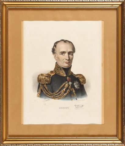 null Paire de gravures aquarellées par Delpech. « Le général Drouot ». « Le général...