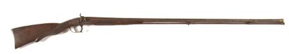 null Long percussion rifle for the East by BAUCHERON PIRMET. Damascus round barrel,...