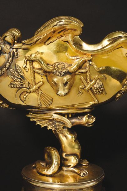 null An important gilt goblet from the Palais des Tuileries. In chiselled vermeil....