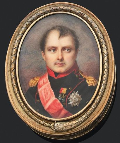  PRESENT DU FUTUR Napoléon III à son ami Samuel CARTWRIGHT. Belle boite ovale en...