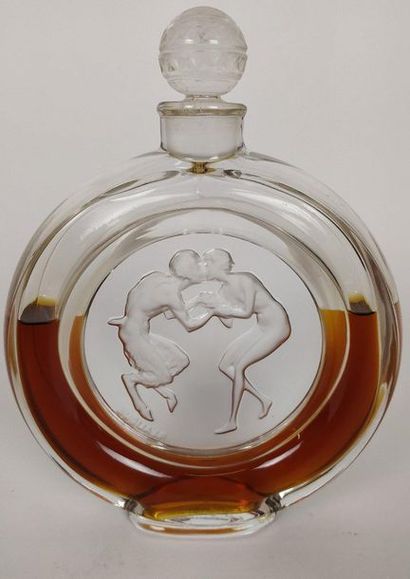 null LALIQUE Molinard - Le Baiser du Faune - (1928) Moulded colourless pressed glass...