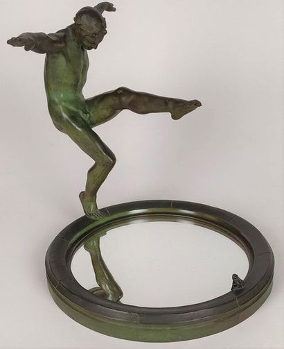 Eugène PIRON (1875-1928) Frog fauna. Bronze...