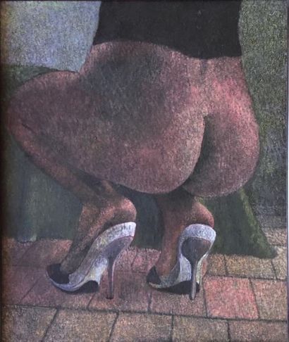 null Christian ZEIMERT (1934) Le postérieur étalon Huile sur toile Signé, titré et...