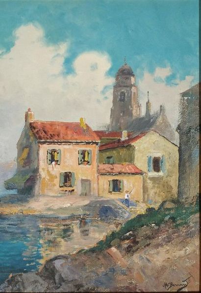 null Louis Michel BERNARD (1885-1962) Saint Tropez Oil on canvas Signed lower right...