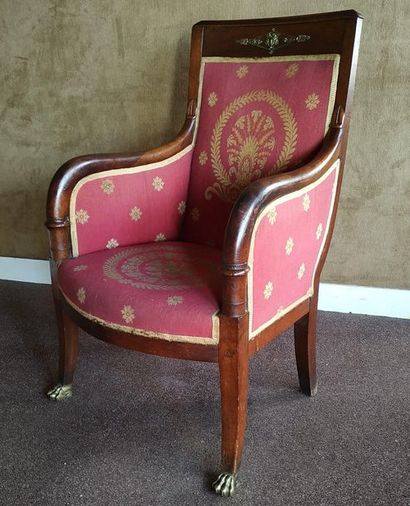 Shepherd's chair in mahogany with a flat...