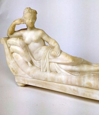  After Antonio CANOVA (1757-1822) Madame Récamier on her white marble sofa 15 x 25...