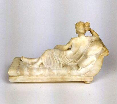 null D'après Antonio CANOVA (1757-1822) Madame Récamier sur son sofa Marbre blanc...
