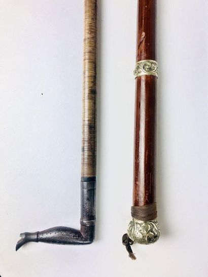 null Set of TWO CANNES, one dagger and the other from French Cancan. Length: 90 and...