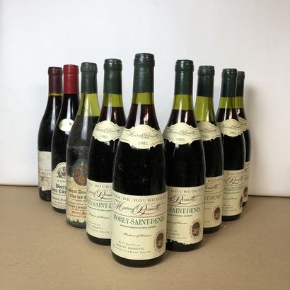 9 bouteilles : 6 MOREY SAINT DENIS 1985 Marcel...