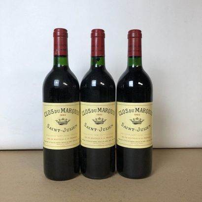 3 bouteilles CLOS DU MARQUIS 1992 Saint-Julien...
