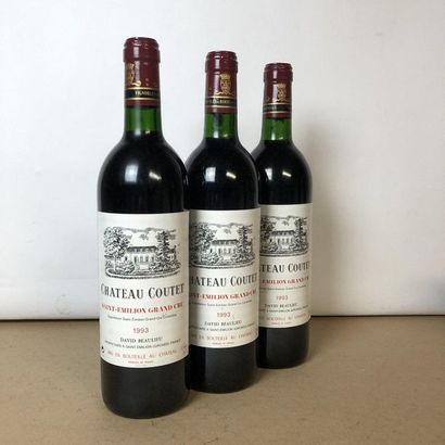 3 bouteilles CHÂTEAU COUTET 1993 Saint-Emilion...