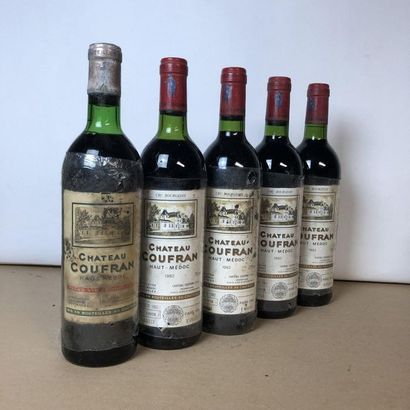 5 bouteilles : 1 CHÂTEAU COUFRAN 1970 Haut-Medoc,...