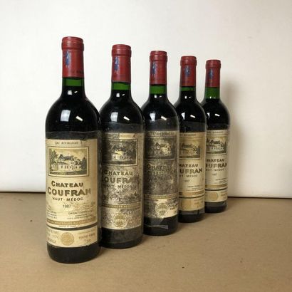 5 bouteilles CHÂTEAU COUFRAN 1987 Haut-Medoc...