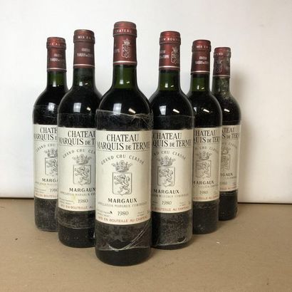 6 bouteilles CHÂTEAU MARQUIS DE TERME 1980...