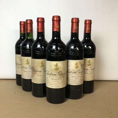 6 bouteilles CHÂTEAU GISCOURS 1990 3e GC...