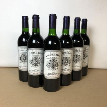 6 bouteilles CHÂTEAU LA CONSEILLANTE 1992...