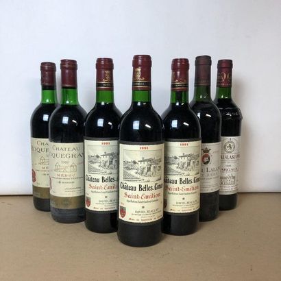 7 bouteilles : 2 CHÂTEAU ROQUEGRAY 1986 Medoc,...