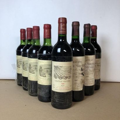 8 bouteilles : 1 CHÂTEAU CAP DE MOURLIN 1983...