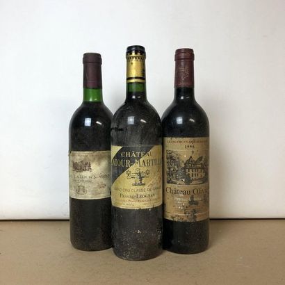 null 3 bouteilles : 1 CHÂTEAU OLIVIER 1996 CC Pessac-Leognan , 1 CHÂTEAU LA TOUR...