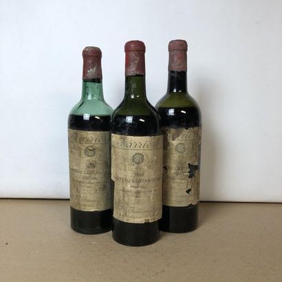 null 3 bouteilles CHÂTEAU CERTAN DE MAY 1953 Pomerol (niveaux : 1 mi épaule / bas,...