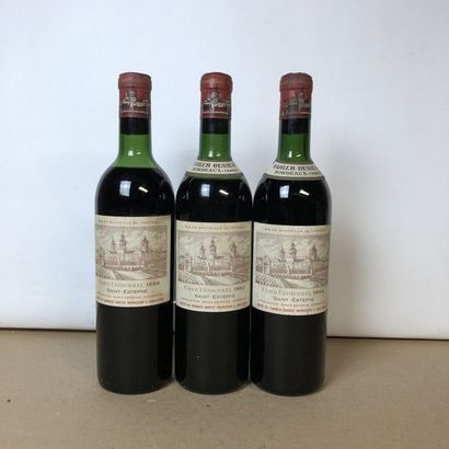 null 3 bouteilles COS D'ESTOURNEL 1964 2e GC Saint-Estèphe (niveau: 1 haute épaule,...