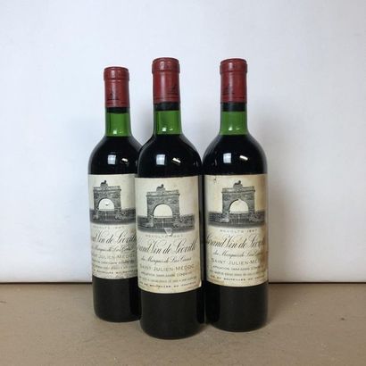 null 3 bouteilles CHÂTEAU LEOVILLE LAS CASES 1967 2e GC Saint-Julien (niveaux léger...