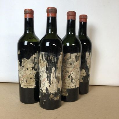 null 4 bouteilles CHÂTEAU MARQUIS D'ALSME 1933 (niveaux : 1 mi épaule, 2 bas, 1 vidange,...