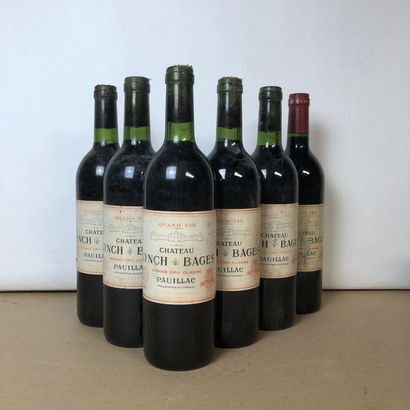 null 6 bouteilles CHÂTEAU LYNCH BAGES 1982 5e GC Pauillac (niveaux : 5 très léger...