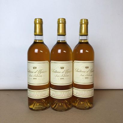 null 3 bouteilles CHÂTEAU YQUEM 1995 1er Cru Supérieur Sauternes (niveaux très léger...