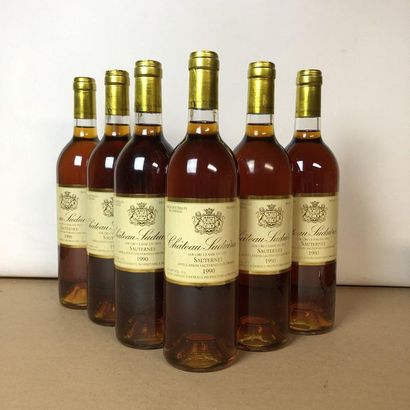null 6 bouteilles CHA^TEAU SUDUIRAUT 1990 1er Cru Sauternes (niveau : 1 très léger...