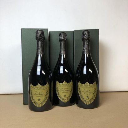 3 bouteilles CHAMPAGNE DOM PERIGNON 1998...