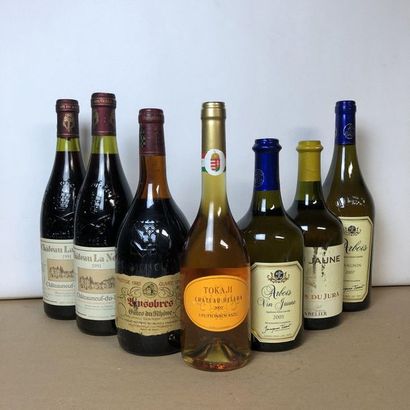 null 7 bouteilles : 2 CHATEAUNEUF DU PAPE 1991 Château La Nerthe, 1 COTES DU RHÔNES...