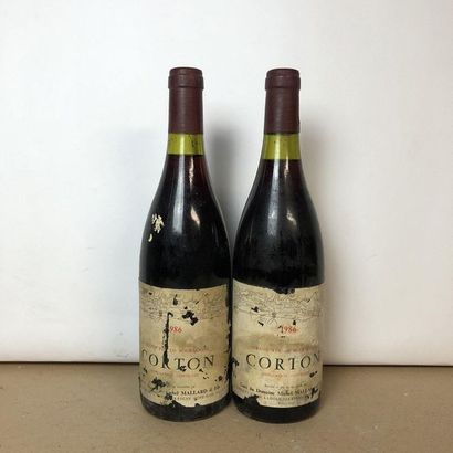 null 2 bouteilles CORTON 1986 Domaine Michel Mallard & fils (niveaux : 1 à 2cm 1...