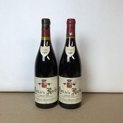 null 2 bouteilles CLOS LA ROCHE 1994 Armande Rousseau (etiquettes fanées, tachées,...