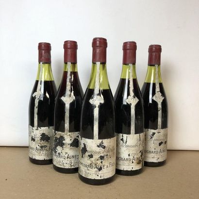 null 5 bouteilles ROMANÉE SAINT VIVANT 1972 Grand Cru Bouchard Ainé (niveaux : 1...
