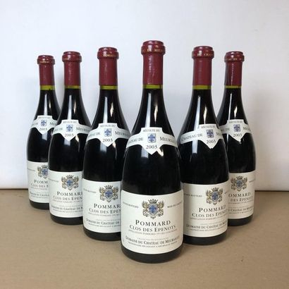 null 6 bouteilles POMMARD 2003 1er cru "Clos des Epenots" Domaine du Château de Meursault...