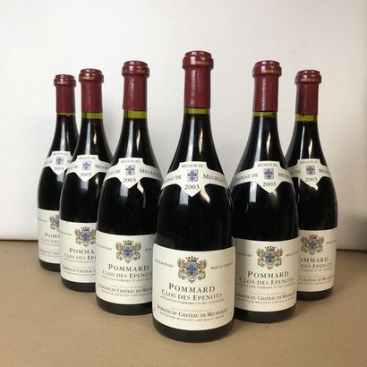 null 6 bouteilles POMMARD 2003 1er cru "Clos des Epenots" Domaine du Château de Meursault...