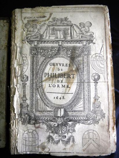 null ARCHITECTURE de PHILIBERT DE L'ORME, chez David Ferrand, 1648. Dos arraché.