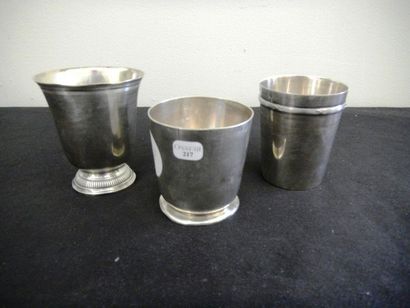 null Set of three silver timpani, Minerva hallmark. NP: 306 grams
