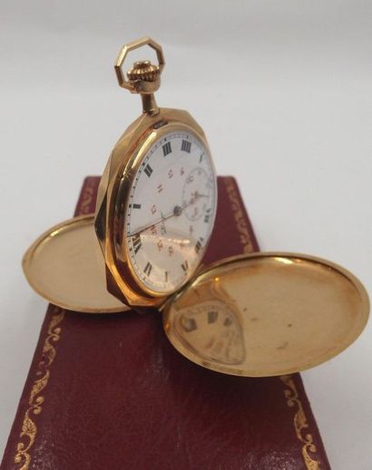 null Important watch with yellow gold gusset, double back shell and front flap. "Anchor,...