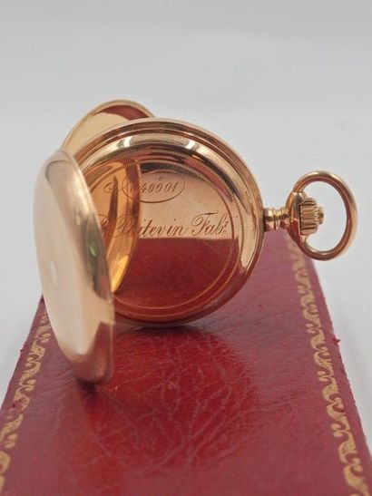 null Yellow gold gusset watch, double back cover and front flap. Illegible hallmark....