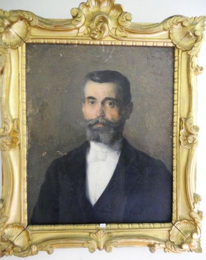 null Two 19th century French schools

Oil on canvas, Portrait of a man and portrait...