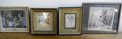null A set of thirteen framed pieces including :

- 4 Oils on panel, Riverside, Undergrowth

-A...
