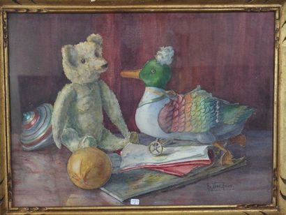 null AD Very AMAT

Signed bear and duck toy scene

41 x 56 cm.