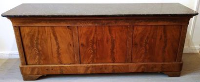 null Mahogany CABINET opening by three leaves in front. 

Grey marble top

Louis-Philippe...