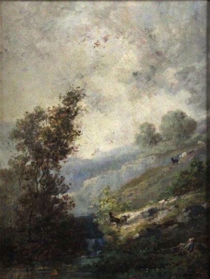 null Auguste Maillet RIGON (1850-1884)

Paysage avec berger et troupeau de chèvres

Huile...