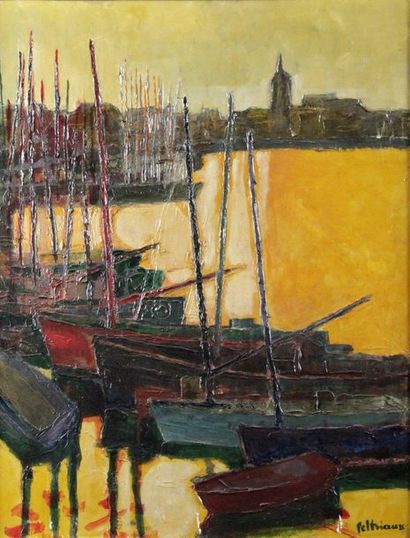 null Bertrand PELTRIAUX (1921-1999)

Port de La Rochelle

Huile sur toile

Signée...