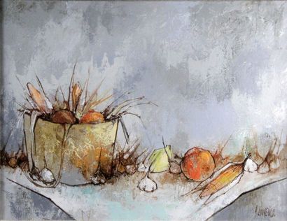 null Armand LOURENÇO (1925-2004)

Nature morte aux fruits et légumes

Huile sur toile

Signée...